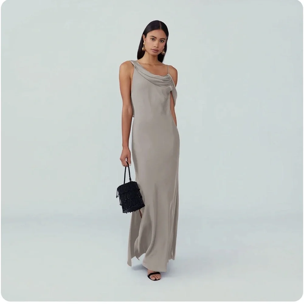 Fame And Partners Francois Dress in Dark Tan - Picture 1 of 5